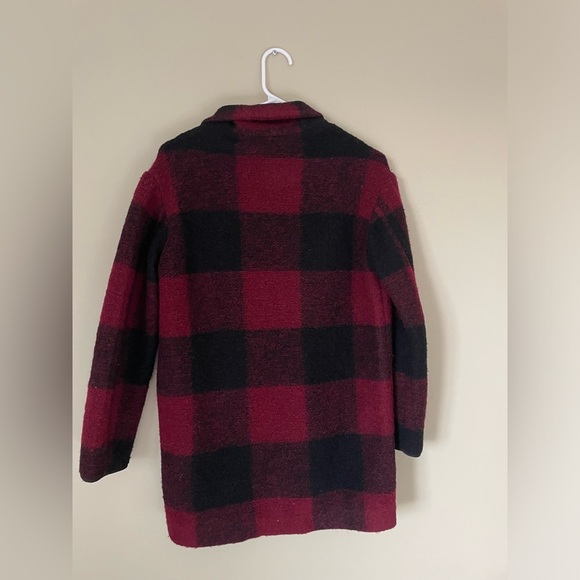 Aritzia Wilfred Free Womens Neelam WOOL burgundy plaid coat NWOT XXS never worn - Picture 7 of 9